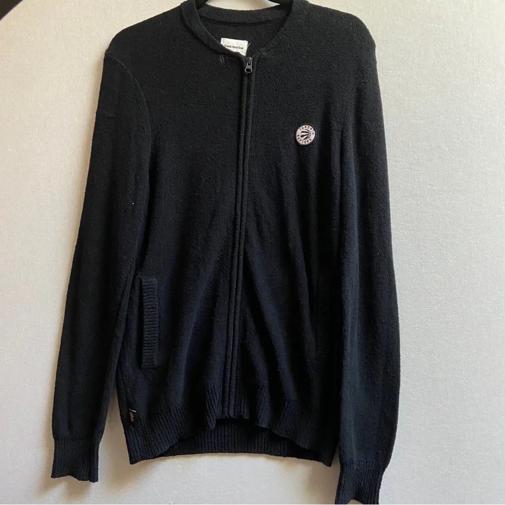Frank & Oak NBA Toronto Raptors Zip Up Cotton Blend Cardigan Sweater Size S